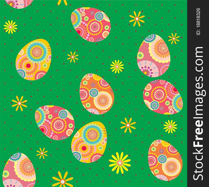 Seamless pattern with easter eggs