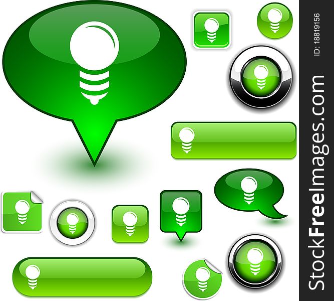 Bulb illustration of glossy icons. Bulb illustration of glossy icons.