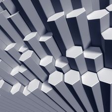 Hexagonal Tubes High Angle View Of Pattern Royalty Free Stock Photos