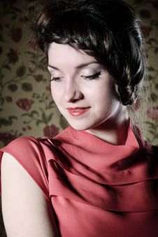 Portrait Of The Beautiful Stylish Brunette Woman Stock Photography Portrait Of The Beautiful Stylish Brunette Woman Stock Photography