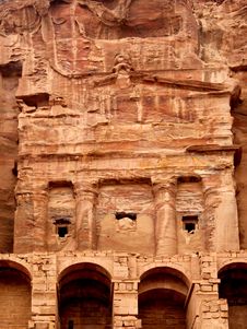 Urn Tomb In Petra Rock City. Jordan. Royalty Free Stock Image