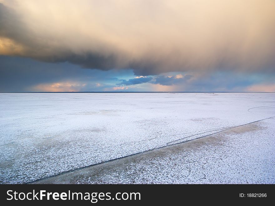 Winter landscape. Compositopn of nature.