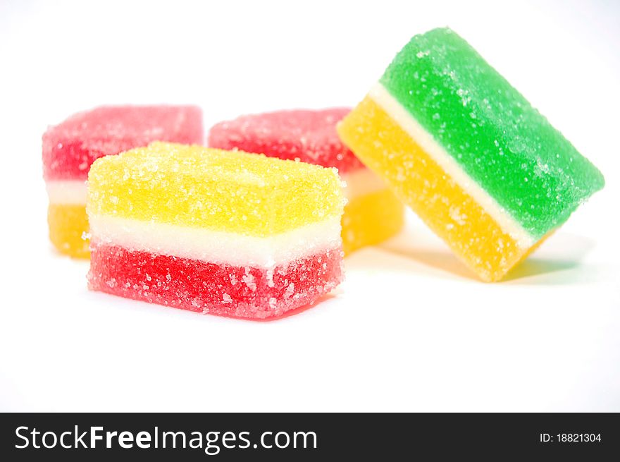 Fruit candy on a white background