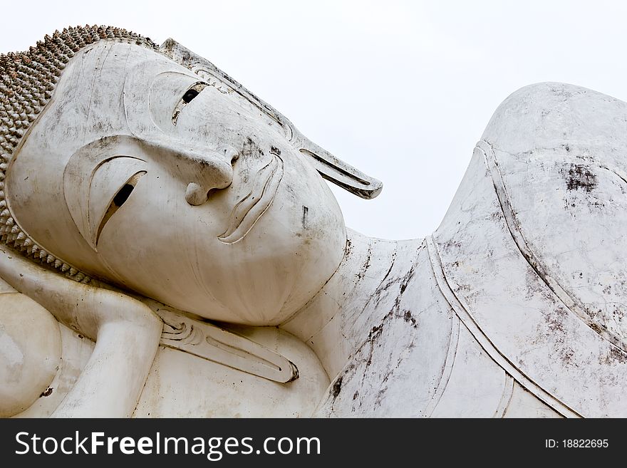 Reclining of buddha in temple Angthong, Thailand