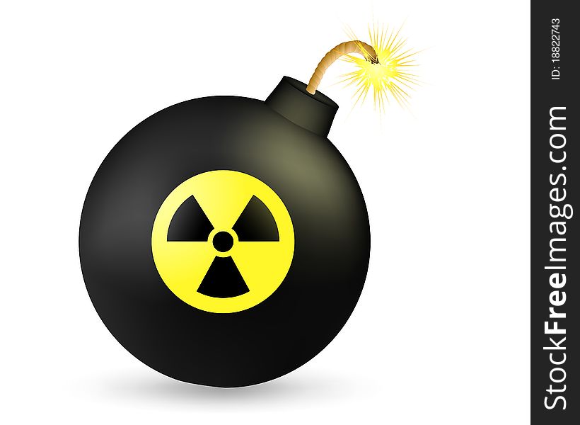 Illustration of the bomb with the radiation sign