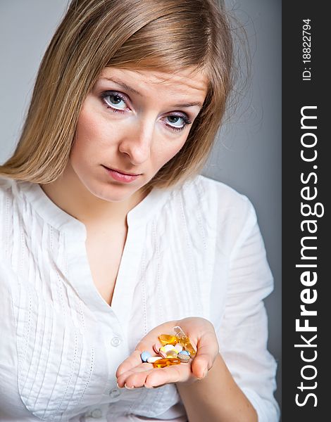 Depressed Woman With Pharmaceutical