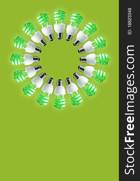 Spiral light on green background. Spiral light on green background