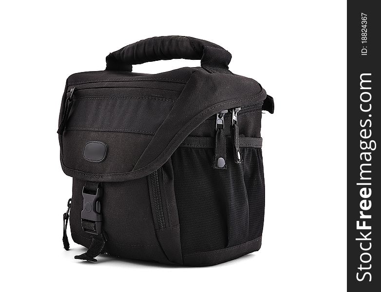 Camera bag on a white background