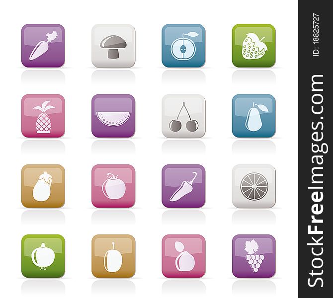 Different kinds of fruits and Vegetable icons