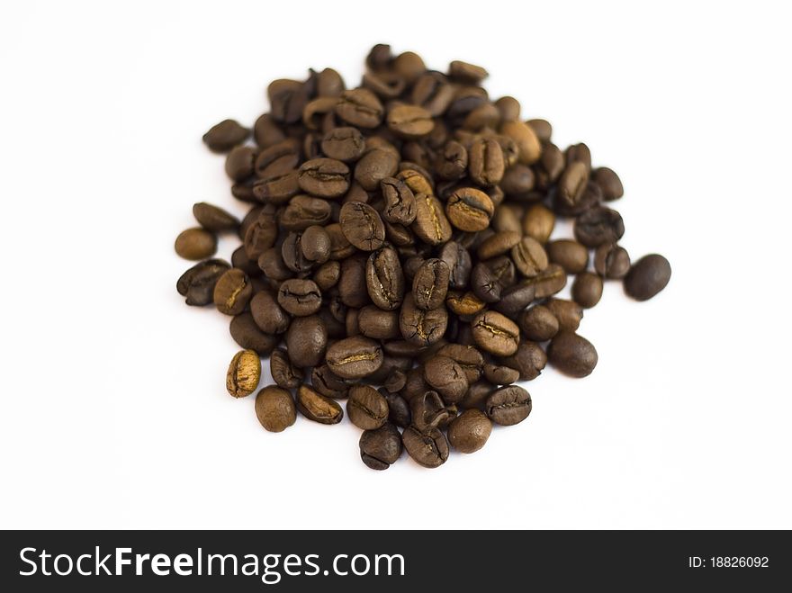 Flavored coffee on a white background