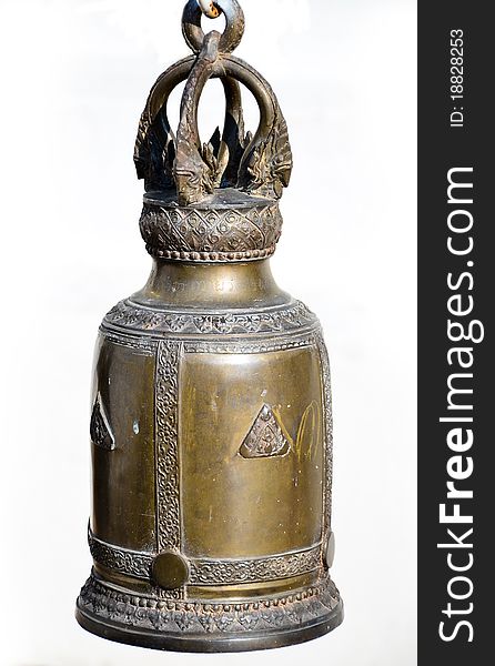 Ancient Bell Thai Style Isolate on White  Background