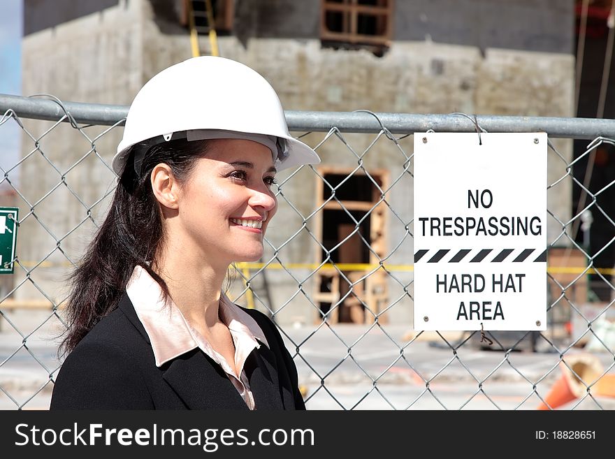 Businesswoman On Construction Site