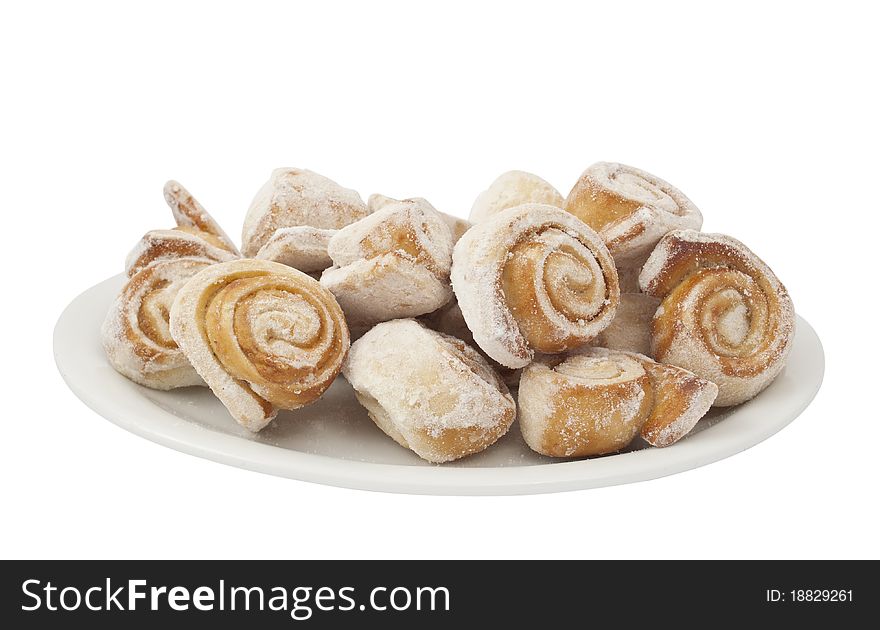 Homemade cookies on a white background