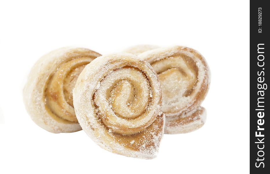 Homemade cookies on a white background