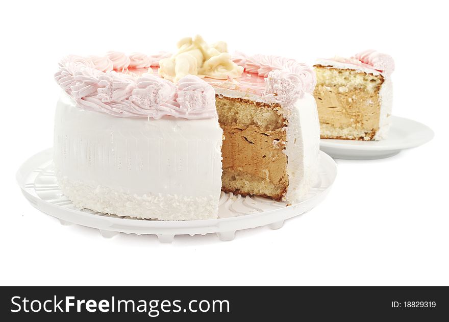Cake on a white background