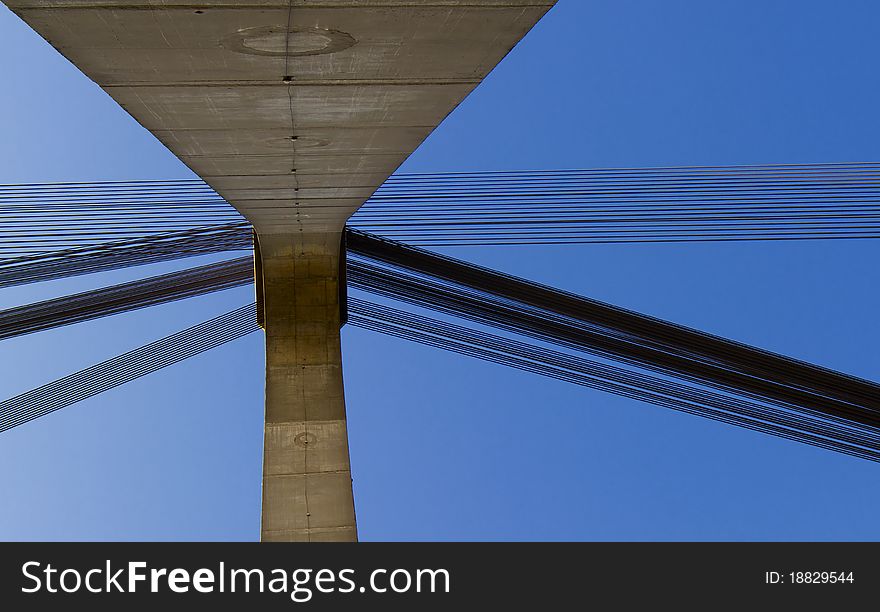 Suspension bridge with cables