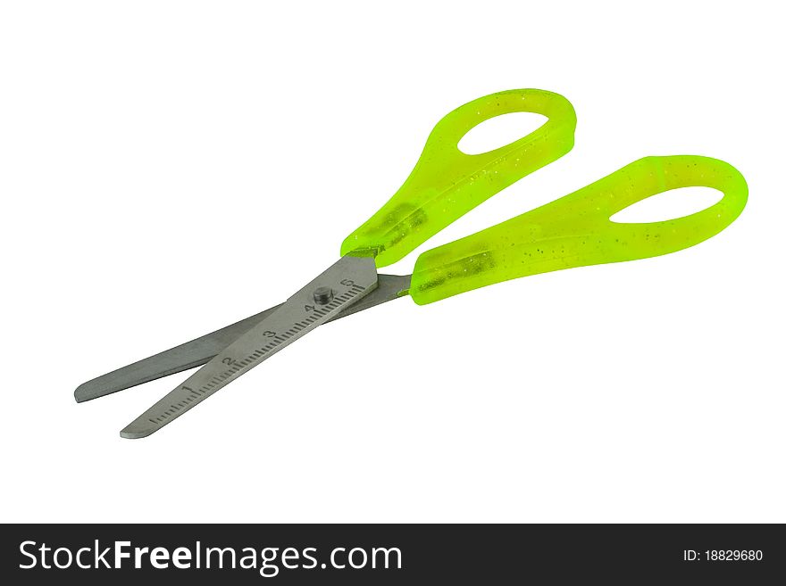 Children's scissors isolated on a white background. Children's scissors isolated on a white background