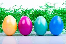 Four Colored Easter Eggs V2 Royalty Free Stock Images