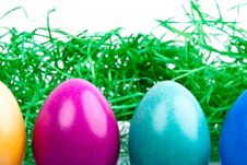 Four Colored Easter Eggs V3 Stock Photos