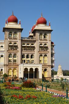 Mysore Palace And Garden In India Royalty Free Stock Photo
