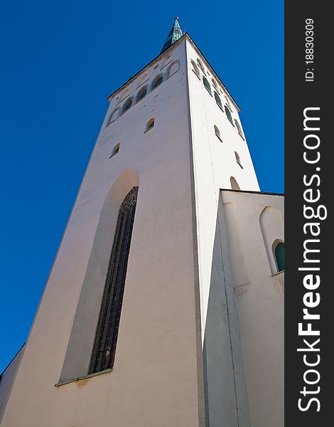 St. Olaf's Church in the Old Town of Tallinn, Estonia