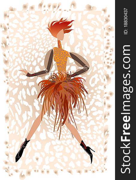 A Girl In A Skirt Of Feathers