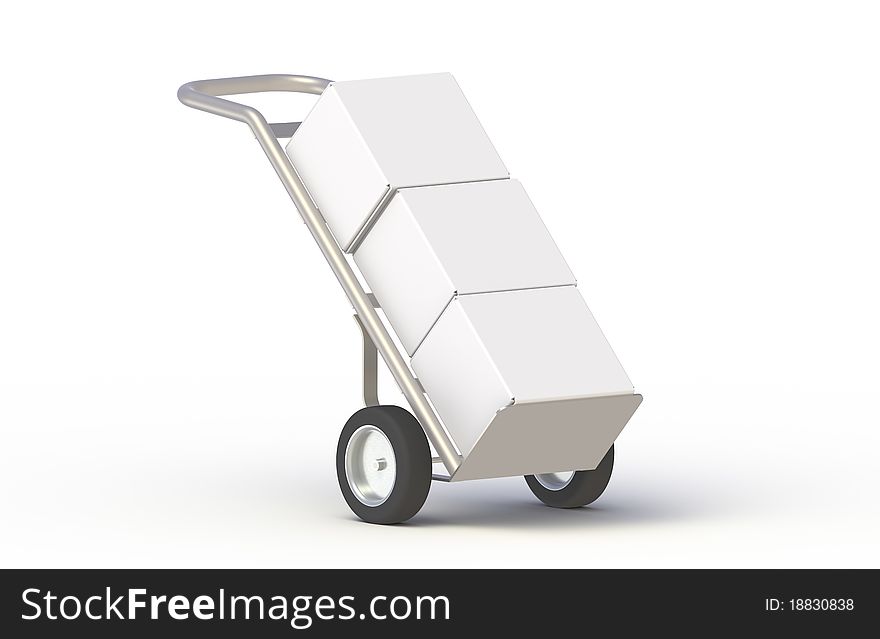 Hand Truck with Boxes, Copy Space