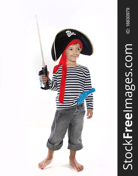 Young Boy Dressed As Pirate