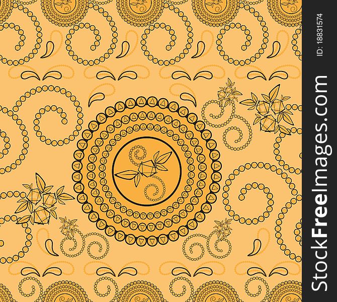 Paisley style seamless pattern background. Paisley style seamless pattern background