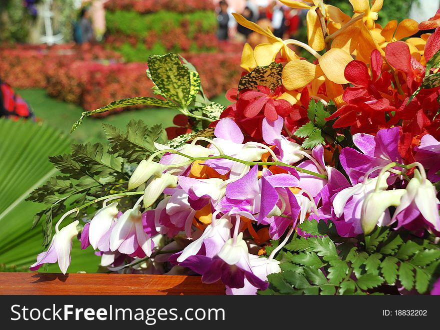 Bunch at the exhibition of flowers