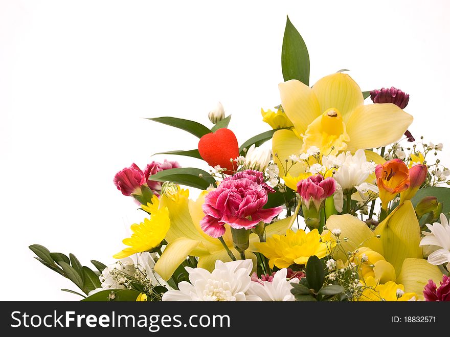 Magnificent bouquet on a white