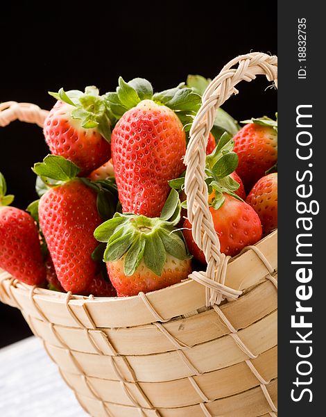 Strawberries Inside A Basket