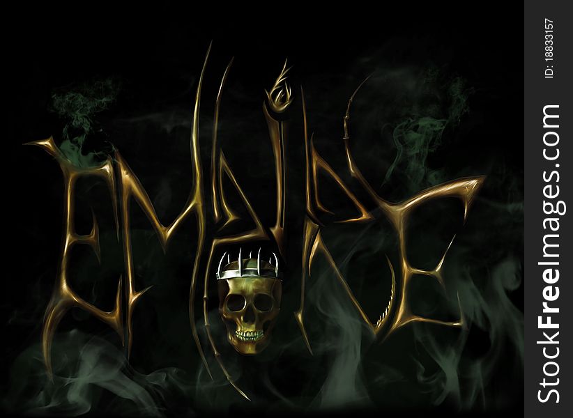 Empire logo from bones. A skull in a crown. Acid. Empire logo from bones. A skull in a crown. Acid.