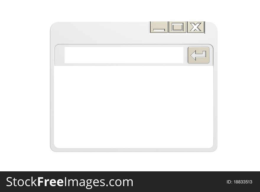 Internet Browser Window, simplified. Gray isolated on white