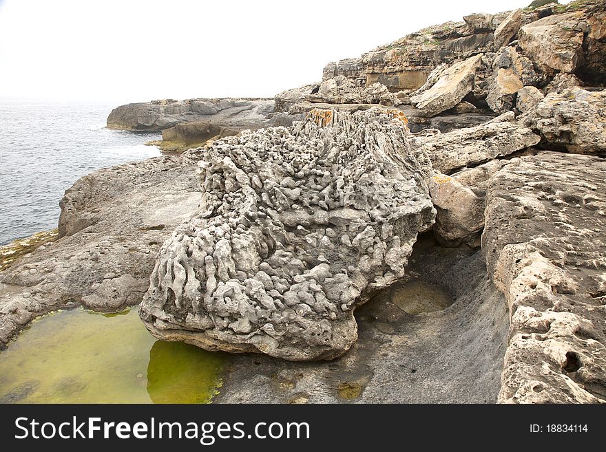 Rock seaside at Menorca island in Spain. Rock seaside at Menorca island in Spain