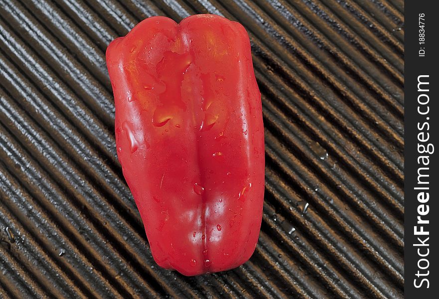 Red Peppers On Grill