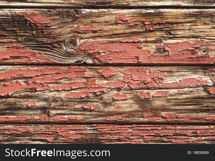 Wooden boards with old paint