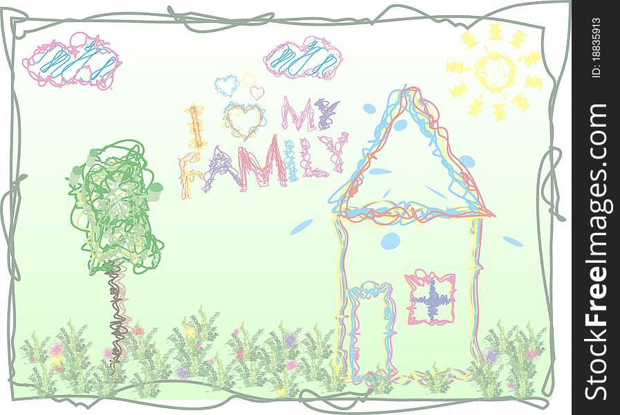 The Stylized Lovely Children S Drawing