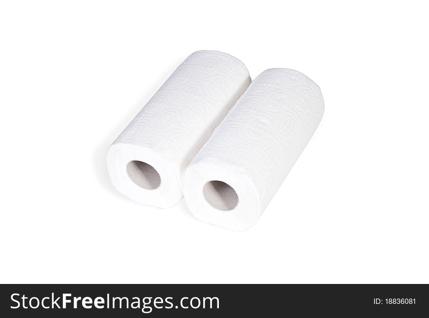 White paper towel roll with white. White paper towel roll with white