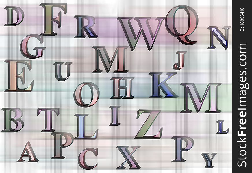 Colorful Alphabets background against black