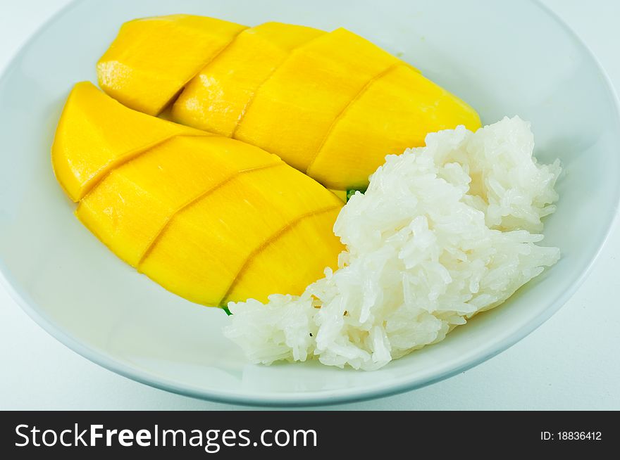 Thai Sticky Rice Eat With Mangoes