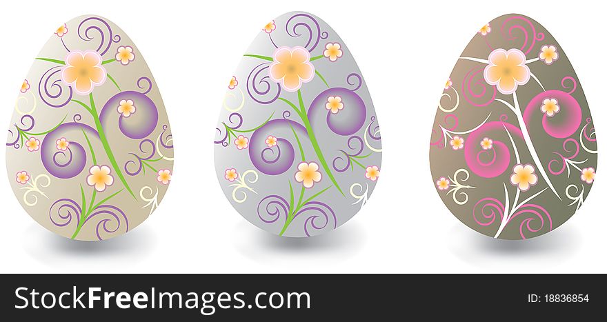 Easter Eggs With Floral Ornaments