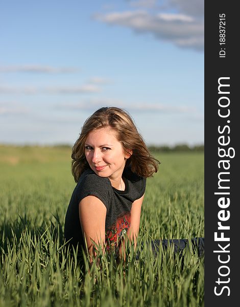 Girl In Grass Field