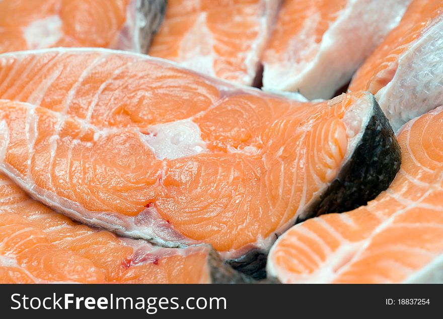 Pieces of a salmon