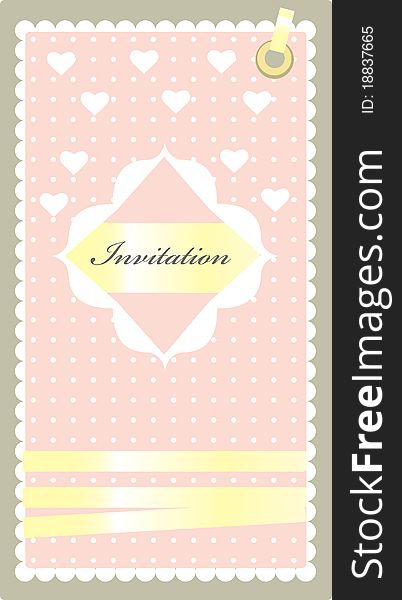 Vintage pink vector invitation. perfect for wedding. Vintage pink vector invitation. perfect for wedding