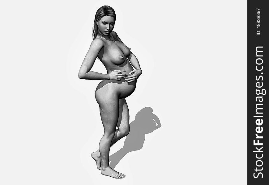Pregnant woman skin water drops