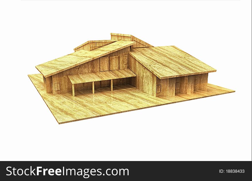 3d house wood design