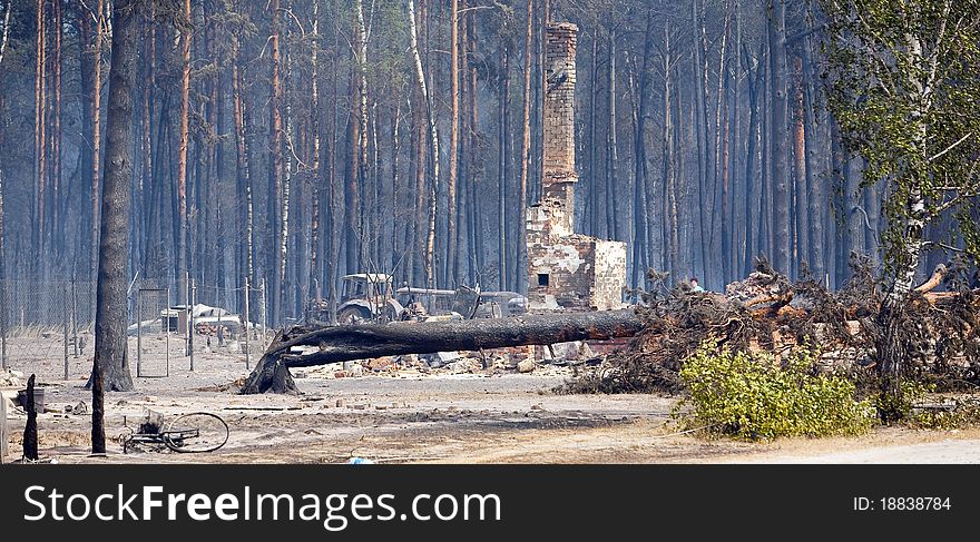 The fire has destroyed many villages in Russia. The fire has destroyed many villages in Russia.