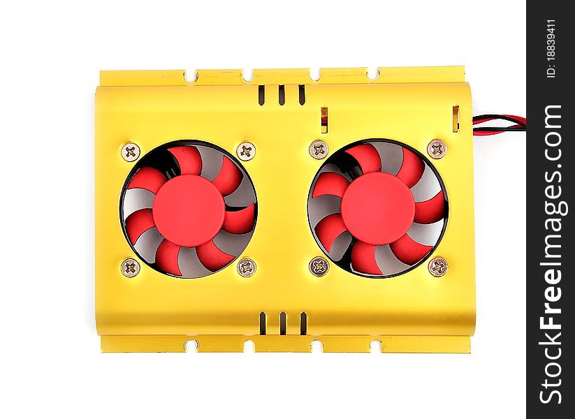 Cooler for the hard disk on a white background. Cooler for the hard disk on a white background