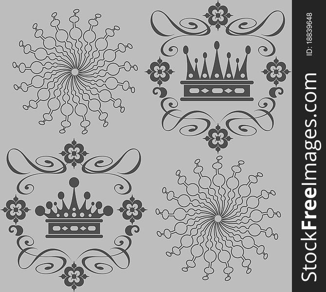 Seamless Patterns. Crown. Gray color. Seamless Patterns. Crown. Gray color